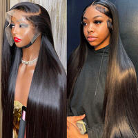 Wig Rambut Asli Vietnam 100% Tanpa Proses Kimia, Wig Rambut Asli HD Transparent Lace Frontal, Wig Rambut Asli Tanpa Lem Siap Pakai