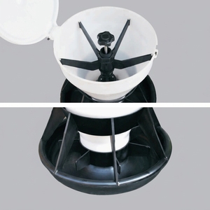 Mangeoire rotative en plastique pour porcelets - Bac d'alimentation en PP avec grille <span class=keywords><strong>de</strong></span> sécurité bleue pour l'allaitement, le sevrage et la nurserie porcine - Product Image 2