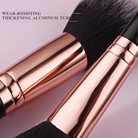Pinceaux de maquillage professionnels BEILI Beauty Manufacturers, haute qualité, poils synthétiques imitation poil de chèvre, ensemble de pinceaux noir et or rose.