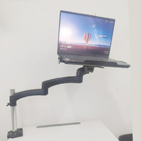 Bras de moniteur 2-en-1 Support de support pour ordinateur portable Supports de bureau réglables en hauteur pour moniteur 10 ''-27 '/ordinateur portable 11-17.3 pouces