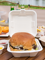 Vaisselle jetable, contenants alimentaires à emporter en plastique biodégradable à 3 compartiments de 9 pouces, boîte à lunch