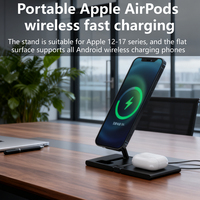 Chargeur sans fil pliable 3 en 1 multifonctionnel 2 en 1 portable avec logo personnalisé en gros 2026, charge rapide 15 W pour téléphone