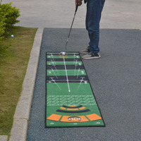 Tapis d'entraînement de golf pour putting, intérieur/extérieur, long, avec marqueurs d'alignement, équipement portable