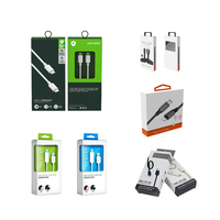 Boîtes en papier kraft pour accessoires de téléphone, câbles USB, emballage de chargeurs suspendus personnalisés, câbles de données, écouteurs, fenêtre