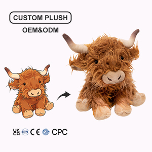 Peluche de Vaca <span class=keywords><strong>Highland</strong></span> Personalizado OEM/ODM, Juguete de Peluche Suave de Vaca de Pelo Largo Premium al por Mayor, Bajo MOQ, Proveedor Directo de Fábrica - Product Image 1