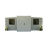 Maison conteneur pliable extensible à double aile, étanche, structure en acier, pour logement sur chantier