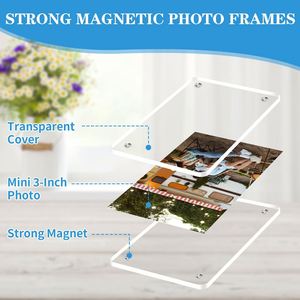 Cadre photo magnétique moderne en acrylique transparent et résistant pour affichage de photos de famille sur réfrigérateur, idéal pour la décoration intérieure - Vente en gros - Product Image 3