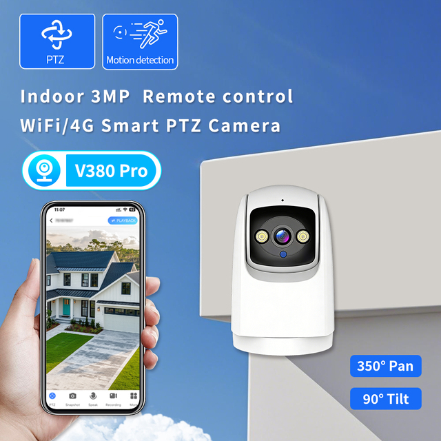 V380Wholesale 4G PTZ Security Camera Home Remote Smart Two-Way Voice Intercom Pan-Tilt Night Vision Cloud Custom Logo