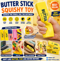 Jouet Squishy Géant en Forme de Beurre, Portable, à Remontée Lente, en PU, Anti-Stress, Sensoriel, Cadeau pour Adultes et Enfants