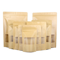 Sachet personnalisé en kraft et Mylar, pochette à soufflet, taille personnalisée, logo, fermeture éclair, film translucide mat CR, avec encoche de déchirement, faible MOQ