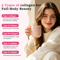 Poudre de protéines de collagène multi-sources, peptides de collagène hydrolysés, MSM, GC, acide hyaluronique, vitamine C, soutien pour les articulations, les cheveux, la peau et les ongles
