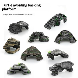 Aquariumlandschapsschaping Schildpadklimtafel Hars Drooglandschap Milieuvriendelijke aquariumdecoraties Simulatie Rotstuin Ontsnappingsgat voor huisdieren - Product Image 3