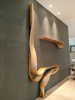 Art déco sur mesure, écologique, en bois courbé, art mural à grande échelle, décoration intérieure, table console pour hall d'hôtel, sculpture, salon