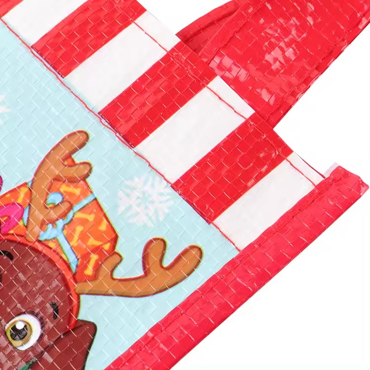 Factory Price Wholesale Socks Shaped Xmas Candy PP Woven Gift Bags For Christmas Favors Party Decorations