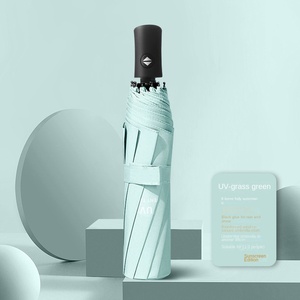 Three-fold Automatic Black Iron Bumping Cloth Black Glue Sunscreen Folding Sun <b>Umbrella</b> Printed logo Advertising Gift Fire - Product Image 3