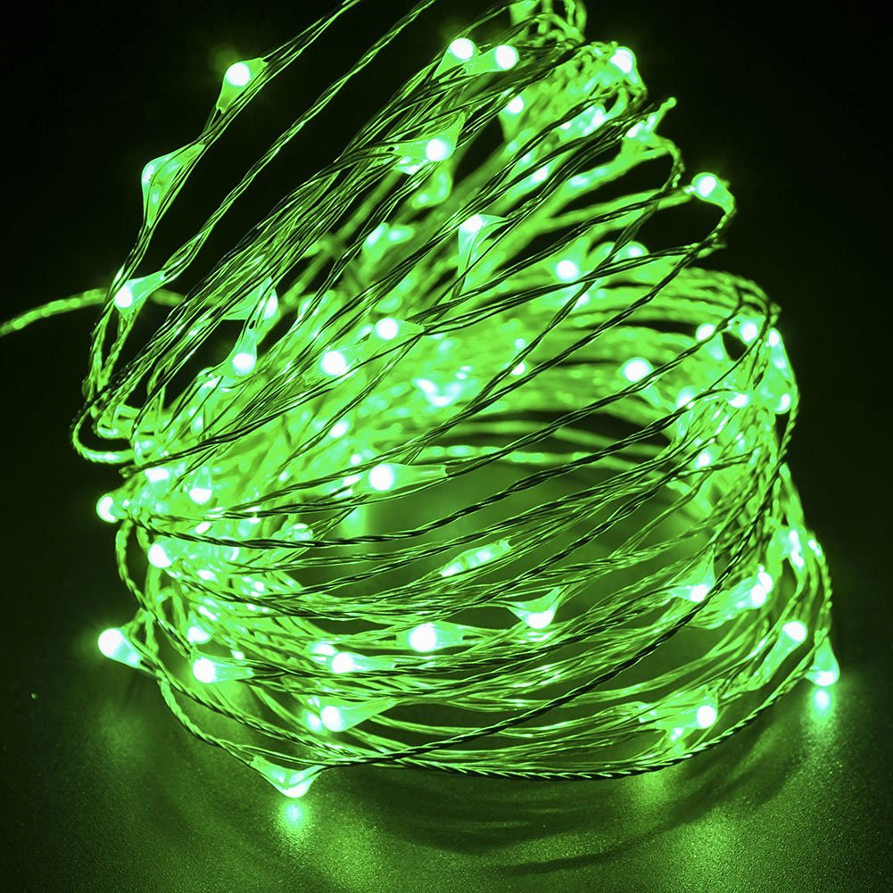 10m 100-LED Blue Solar LED Strip Light, Waterproof Christmas Tree Lights for Holiday Decoration - Al