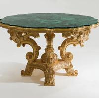 Design de sol en marbre, 1 pièce de malachite, onyx, meubles à bordure