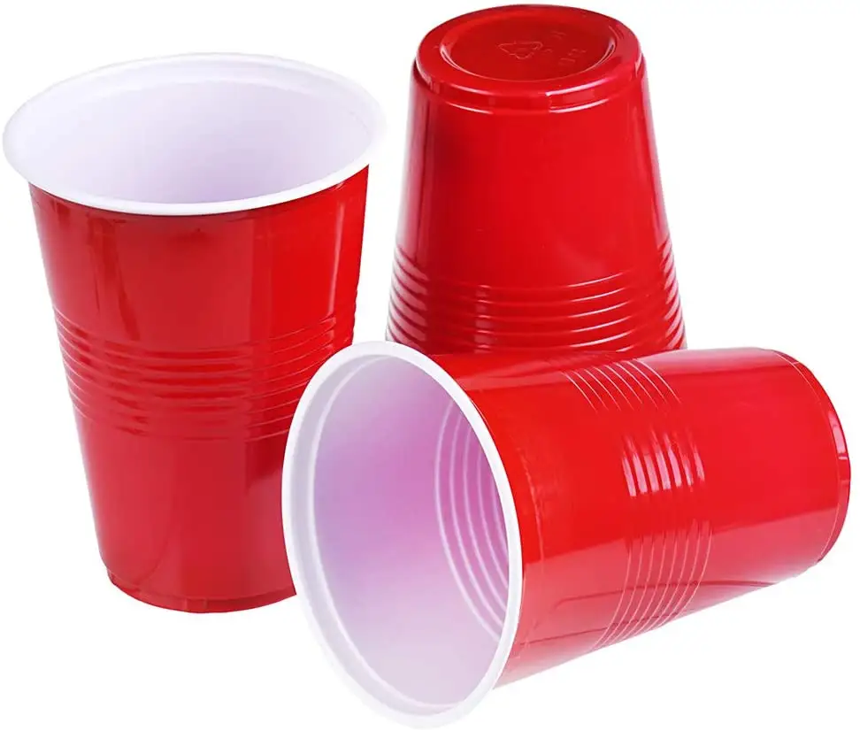 18Oz Wegwerp Plastic Party Cups, 200 Graaf, Rood