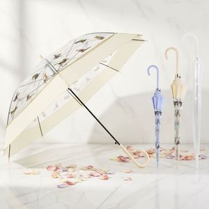 ของขวัญส่งเสริมการขาย ร่มกันแดดแบบใสทรงโดม PVC สีสันสดใส ปรับแต่งได้ พร้อมด้ามจับตรง - Product Image 1