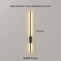 Lámpara de Pared LED Moderna Minimalista, Estilo Nórdico, Cuerpo de Hierro Largo, para Dormitorio, Sala de Estar, Fondo de TV