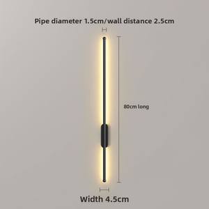 Lampada da Parete a LED Moderna Minimalista in Stile Nordico a Striscia Lunga con Corpo in Ferro per Interni Camera da Letto Comodino Soggiorno e Sfondo TV - Product Image 4