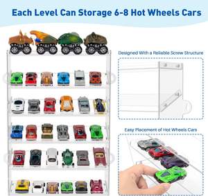 Clear Acrylic Display Case for Toy <strong>Cars</strong> &amp; <strong>Matchbox</strong> <strong>Cars</strong> 6 Tiers <strong>Matchbox</strong> <strong>Cars</strong> Display Case Sturdy Assembly Storage Case Display - Product Image 6