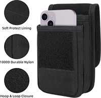 Dubbele laag telefoonholster voor 2 telefoons met klittenbandsluiting, telefoonhoesje voor heren, universele pasvorm, heuptas voor reizen & dagelijks gebruik