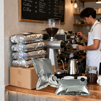 Emballage flexible refermable en aluminium de 96oz personnalisé de 5L 10L 20L pour café avec bec verseur, sac à jus de café liquide chaud