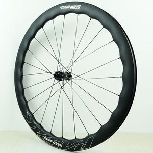 Jeu de roues de <span class=keywords><strong>vélo</strong></span> de <span class=keywords><strong>route</strong></span> et de gravier 700C à double frein à disque, en fibre de carbone, avec jante ondulée, roue libre DT à cliquet planétaire 54T, tirage droit, bande plate - Product Image 5