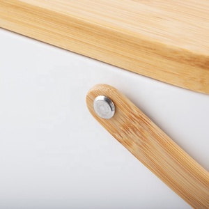 Nhiệm Vụ Nặng Nề Thép Nhà Bếp Tổ Chức-Bánh Mì Hộp Lưu Trữ Container Set Với Nắp Tre Kim Loại Thực Phẩm Thủ Môn - Product Image 3