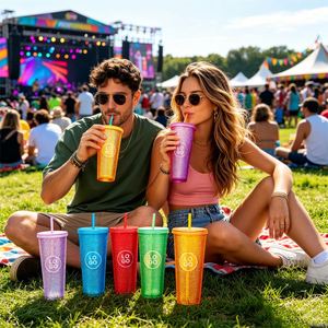 Vasos de Plástico de Colores, Gran Capacidad de 710 ml, Portátiles, con Forma de Diamante, en Varios Colores, para Eventos - Product Image 5
