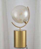 Lampe de table électrique moderne en métal doré, globe contemporain de luxe, lumière LED blanc chaud, décoration intérieure, petit interrupteur de commande, intensité réglable
