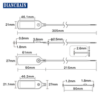 Étiquette de sécurité en plastique 61*27mm, étiquette RFID UHF, puce U9, étiquette jetable anti-démontage