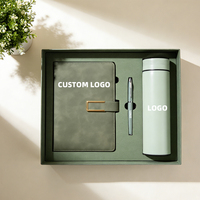 Set de Regalo Corporativo Personalizado, Cuaderno de Cuero A5 con Bolígrafo y Vaso, Logotipo Personalizado para Promoción