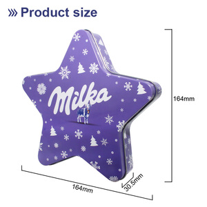 Christmas Gift Five Pointed Star Shaped Tinplate Can with Rolled Thread Lid for Candy Cookie <b>Chocolate</b> - Product Image 6