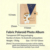 Album photo en tissu non tissé Corgi Dog, mini album photo de haute qualité de 3 pouces pour appareil photo instantané, livre de souvenirs créatif DIY