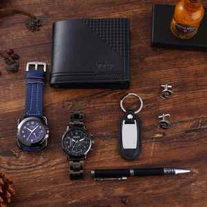 High Quality Luxury <b>Gift</b> <b>Sets</b> Corporate Business <b>Gift</b> <b>Sets</b> Fashion <b>Gifts</b> 5 Pieces/<b>Set</b> with Wallet+Cufflinks+Keychain+Watch+Pen - Product Image 6