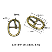 Boucle de réglage ovale à trois vitesses en alliage métallique pour articles en cuir, accessoires de chaussures en gros, en stock