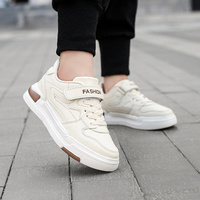Chaussures de tennis pour enfants, quatre saisons, garçons et filles, chaussures de sport décontractées, chaussures de skate, semelle extérieure en caoutchouc, tige en maille PU, semelle intermédiaire en EVA, blanc