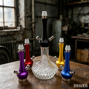 Moderna Cachimba de Vidrio con Cuerpo de Aluminio, Set de Cachimba Multicolor para Salón, Bar y Uso Doméstico - Product Image 6