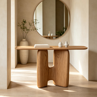 Table de contrôle rectangulaire en bois de conception nordique moderne pour l'entrée et le couloir intérieurs pour la décoration de canapé avec fonction de miroir