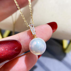 S925 Silver Pendant 10-13mm Beads DIY Simple <b>Jade</b> Necklace Stand Accessory Empty Stand 31035 Product Pearl Pendants Charms - Product Image 1