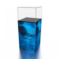 Vitrine d'exposition portable en acrylique avec éclairage LED, présentoir pliable en aluminium pour bijoux, idéal pour les expositions et les boutiques