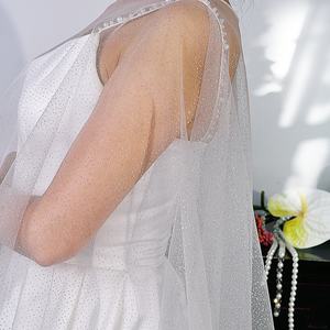 YouLaPan VG75 – Nouveau haut court transparent en tulle étoilé pour <span class=keywords><strong>femme</strong></span>, style châle, bustier, robe tube - Product Image 3