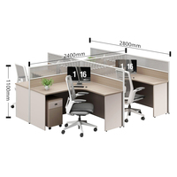 Meubles de bureau design moderne, poste de travail en cubique pas cher pour 2 à 4 personnes, table d'ordinateur en bois pour bureau à domicile, école, salle