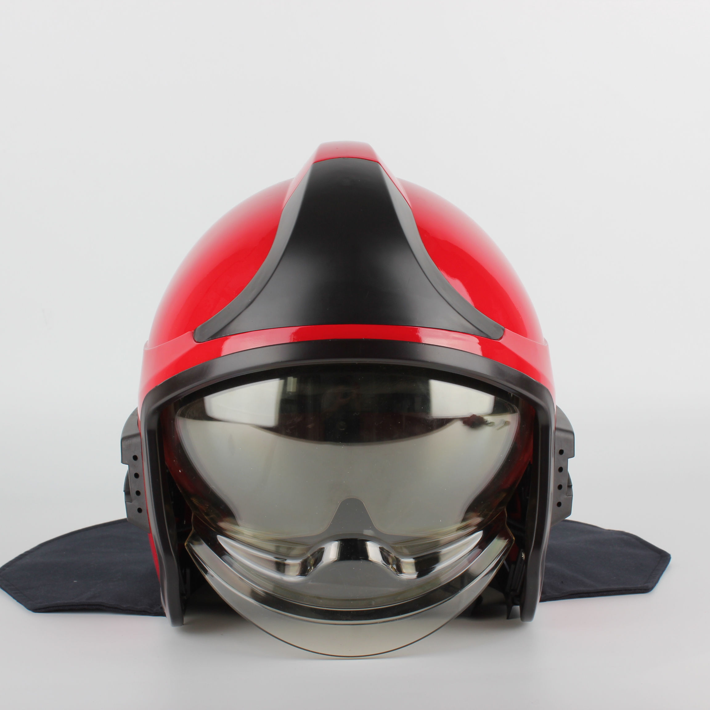 Nuovo design EN443 rosso casco pompiere con basso prezzo unitario di qualità casco