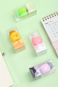 Taille-crayon en silicone motif animal kawaii, design Eggman's Party, pour étudiants et bureau, papeterie créative - Product Image 3