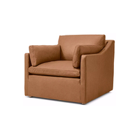 Canapé d'angle élégant en cuir véritable pour salon, ensemble de canapés modulaires durables et confortables pour villa et hôtel