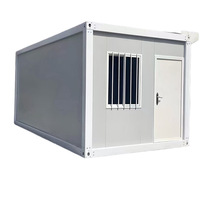 Maison conteneur préfabriquée mobile en panneaux sandwich, type boîte simple, pour logement temporaire et bureau, pliable et emballable, complète