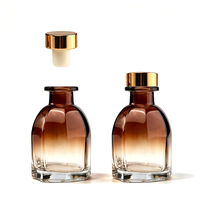 Flacon diffuseur élégant en verre ambré avec col scellé pour l'emballage d'huiles essentielles et d'aromathérapie domestique
